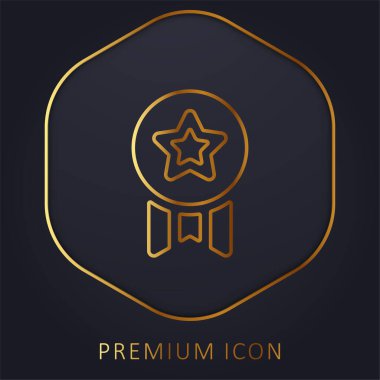 Altın çizgi prim logosu veya simgesi