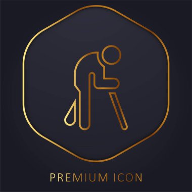 Kör altın çizgi prim logosu veya simgesi