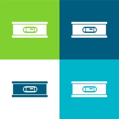 Üst Görünüm Düz Düz 4 renk simgesi setinden bagaj