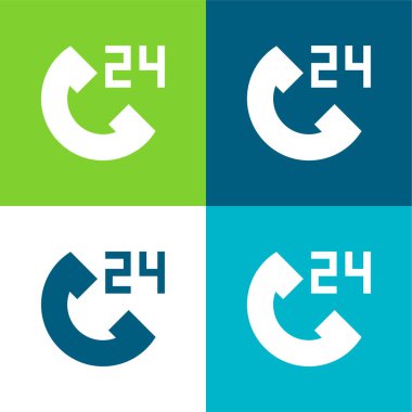 24 saat düz dört renk en küçük simge kümesi