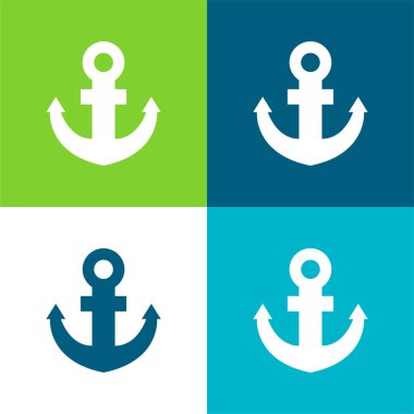 Anchor Düz 4 renk en küçük simge kümesi
