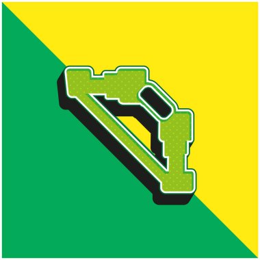 Yeşil ve sarı modern 3d vektör simgesi logosu