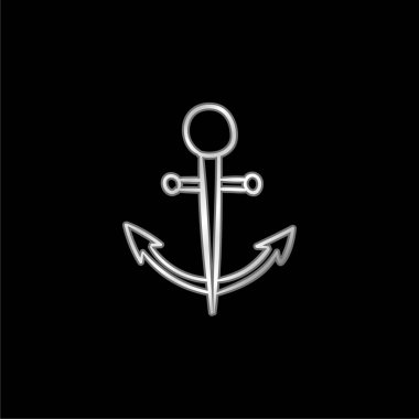 Çapa gümüş kaplama metalik simge