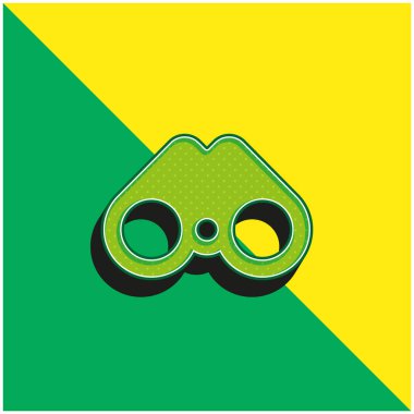 Dürbünler Yeşil ve Sarı Modern 3D vektör simgesi logosu