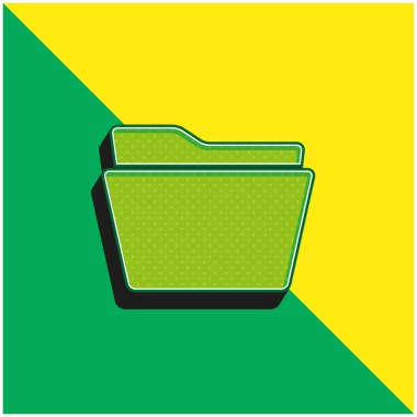 Black Folder Shape Green and yellow modern 3d vector icon logo clipart