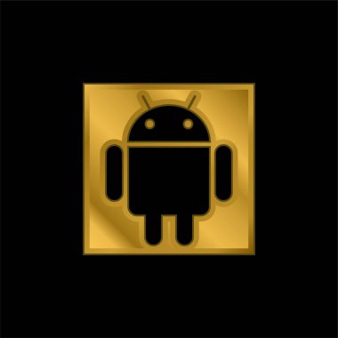 Android Logo altın kaplama metalik simge veya logo vektörü