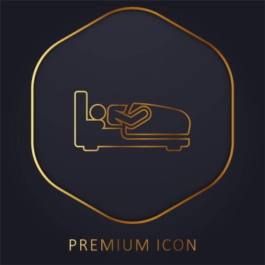 Yatak altın çizgisi prim logosu veya simgesi