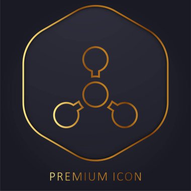 Biyoloji altın çizgi prim logosu veya simgesi