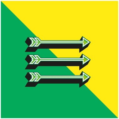 Arrows Green and yellow modern 3d vector icon logo clipart
