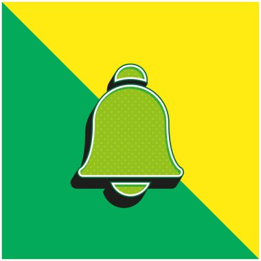 Bell Green ve sarı modern 3D vektör simgesi logosu