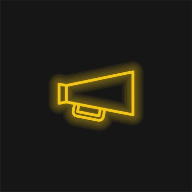 Big Megaphones yellow glowing neon icon clipart