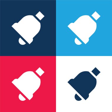 Zil mavi ve kırmızı dört renk minimal simge kümesi