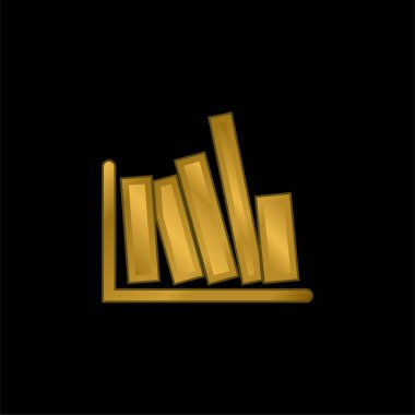 Books Side View altın kaplamalı metalik simge veya logo vektörü