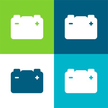 Birleştirici Düz 4 renk minimal simgesi seti