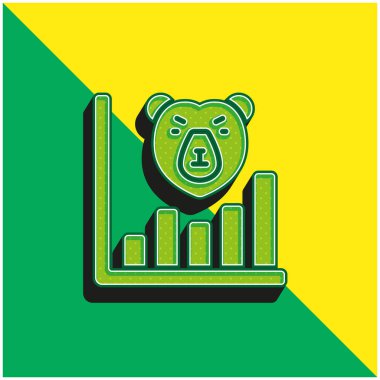 Bear Market Green and yellow modern 3d vector icon logo clipart