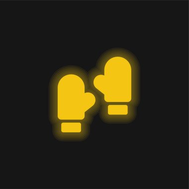 Boks sarı parlayan neon simgesi