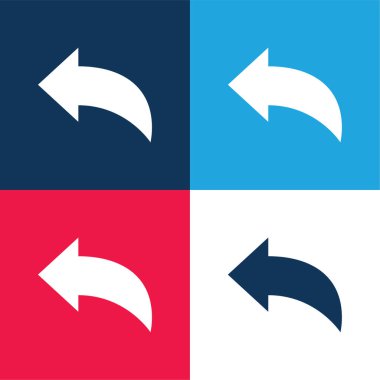 Back blue and red four color minimal icon set