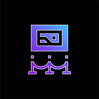 Sanat Müzesi mavi gradyan vektör simgesi