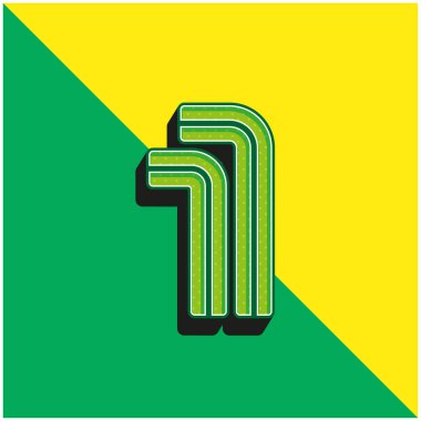 Allen Green and yellow modern 3d vector icon logo clipart