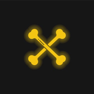 Kemik sarısı parlak neon simgesi