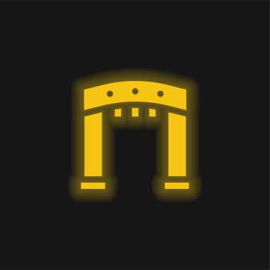 Yay sarı parlak neon simgesi