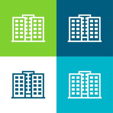 Daireler Düz 4 renk en küçük simge kümesi