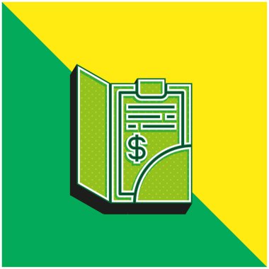 Bill Green ve sarı modern 3D vektör simgesi logosu