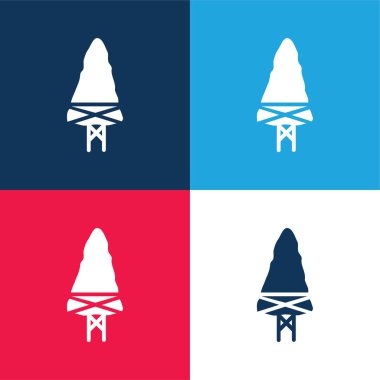 Ok mavi ve kırmızı dört renk minimal simge kümesi