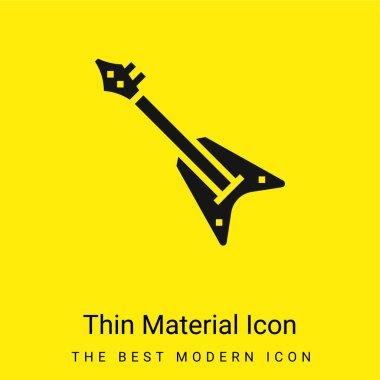 Bass Guitar minimal bright yellow material icon clipart
