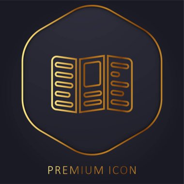 Booklet Text golden line premium logo or icon clipart