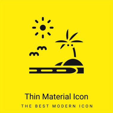 Beach minimal bright yellow material icon clipart