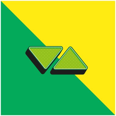 Karşıt Tarafları Gösteren Oklar Üçgenleri Yeşil ve Sarı Modern 3D vektör simgesi