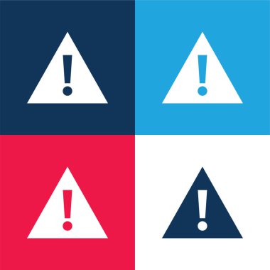 Mavi ve kırmızı dört renk simgesi setinin dikkatine