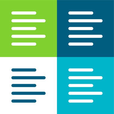 Düz dört renk simgesi setini hizala