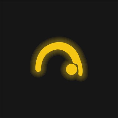 Arkaya doğru sarı parlak neon simgesi