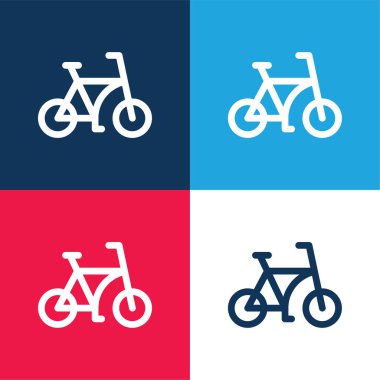 Bisiklet mavi ve kırmızı dört renk en az simge kümesi