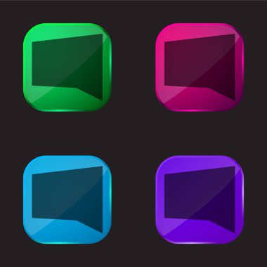 Siyah Konuşma Kabarcığı dört renkli cam simge