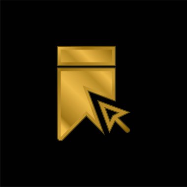 Yer imi altın kaplamalı metalik simge veya logo vektörü