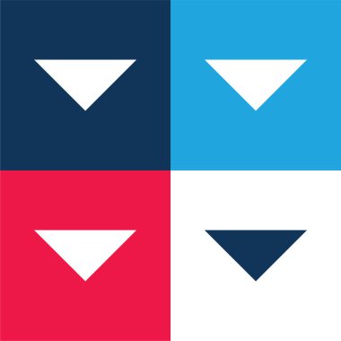 Ok Noktası Aşağı Mavi ve Kırmızı Minimum simge kümesi