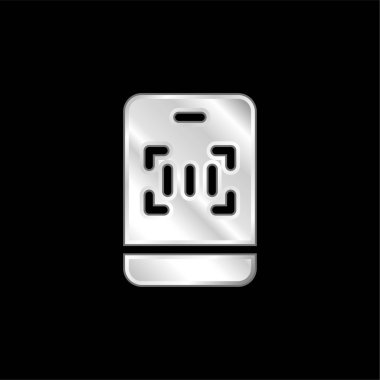 Barkod gümüş kaplama metalik simge