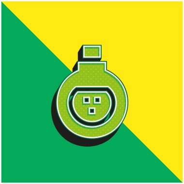 Panzehir Yeşil ve sarı modern 3d vektör simgesi logosu