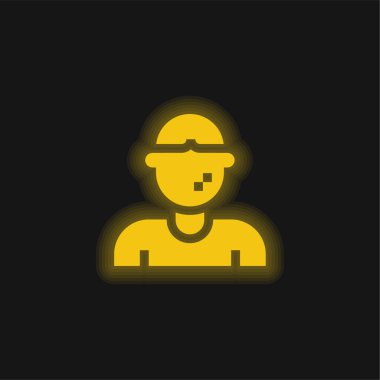 Allergy yellow glowing neon icon clipart
