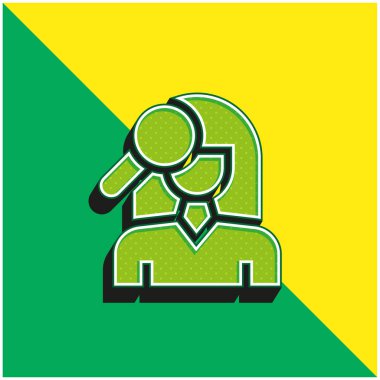 Lekeler yeşil ve sarı modern 3D vektör simgesi logosu