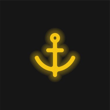 Çapa sarısı parlak neon simgesi