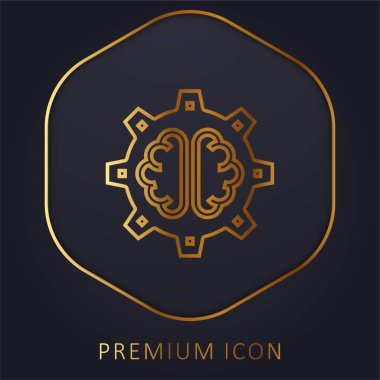 AI altın çizgi premium logo veya simge
