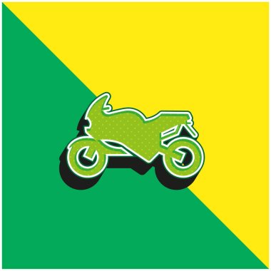 Bike Green and yellow modern 3d vector icon logo clipart