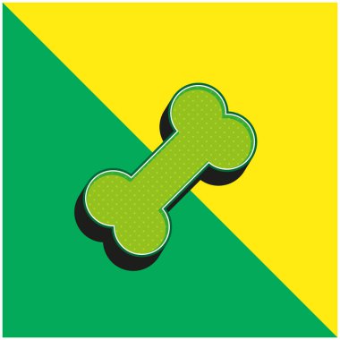 Kemik Yeşil ve Sarı Modern 3D vektör simgesi logosu