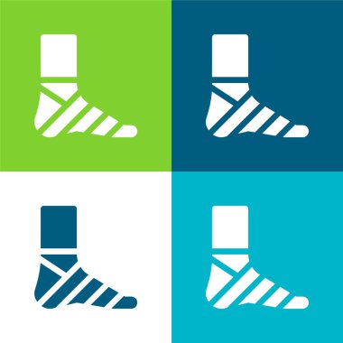 Bandaj Düz 4 renk en küçük simge kümesi