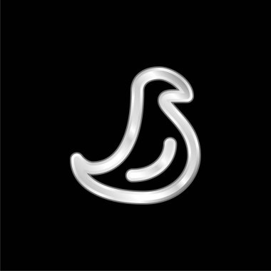 Kuş gümüşü kaplama metalik simge