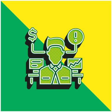 Advisor Green and yellow modern 3d vector icon logo clipart